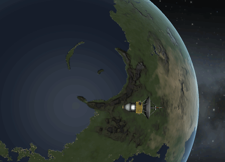 Démonstration de la pose d'un waypoint sur Kerbin.